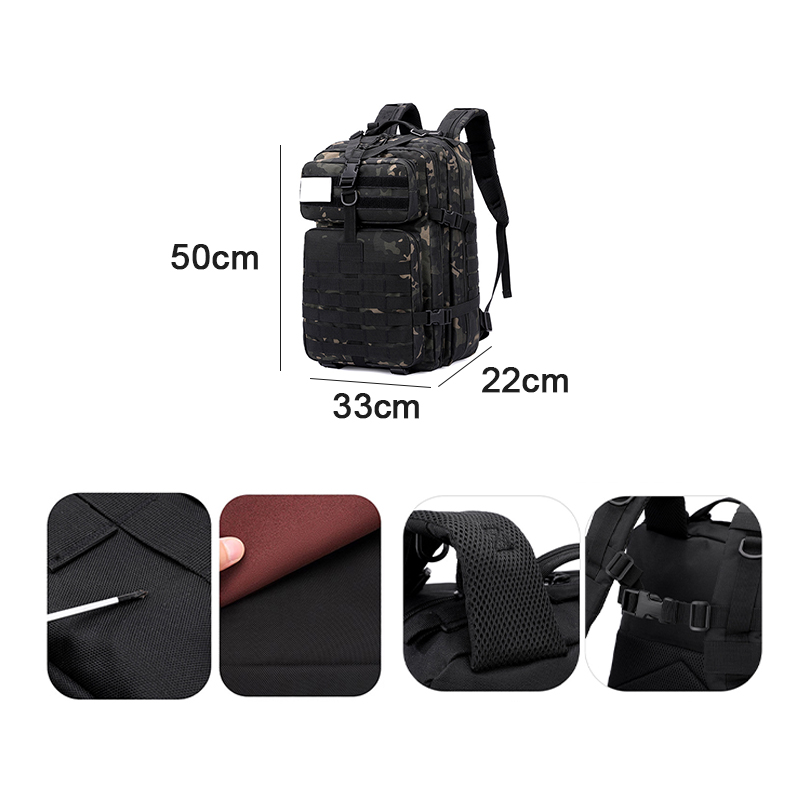 Custom Outdoor Waterproof Tactical Backpacks 45L Oxford Backpack For Mountain Hiking