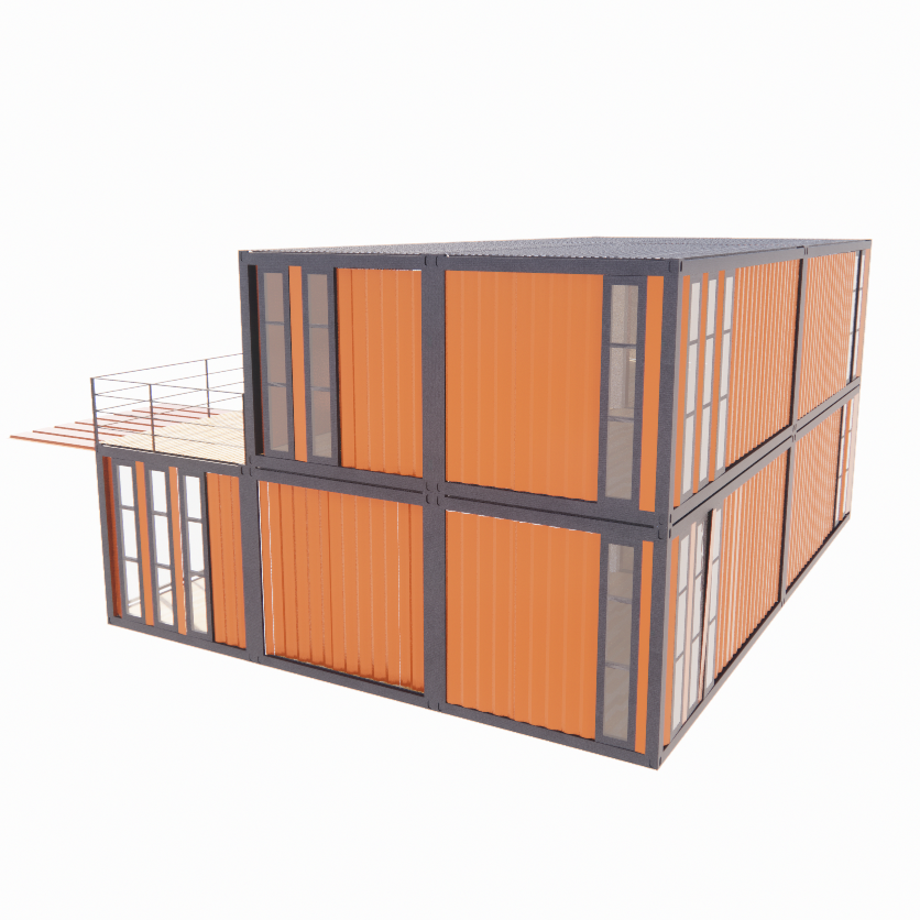 Aluminum Alloy Windows and 50/75/100mm Wave Sandwich Panel Luxury Prefabricated Houses with Toilet