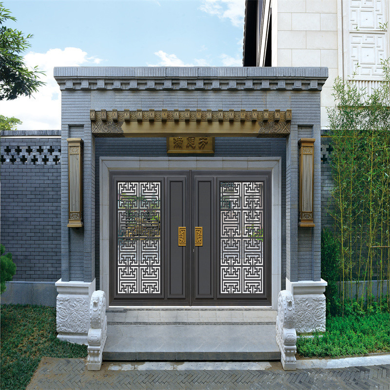 French Style Sliding Swing Driveway Aluminium Gates Powder Coated For Privacy Protection