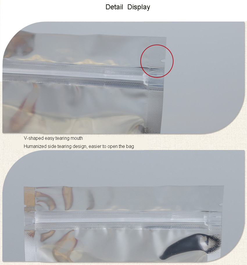 76mm Core Stand Up Aluminium Foil Plastic Bag , Metalized Aluminum Zipper Pouch