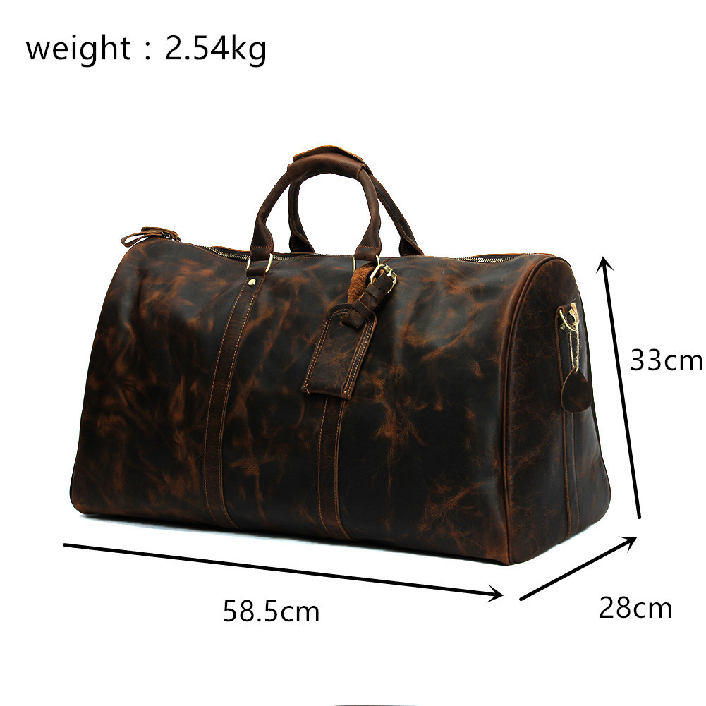 Boston Bag Large Capacity Crazy Horse Leather Travel Bags LB04