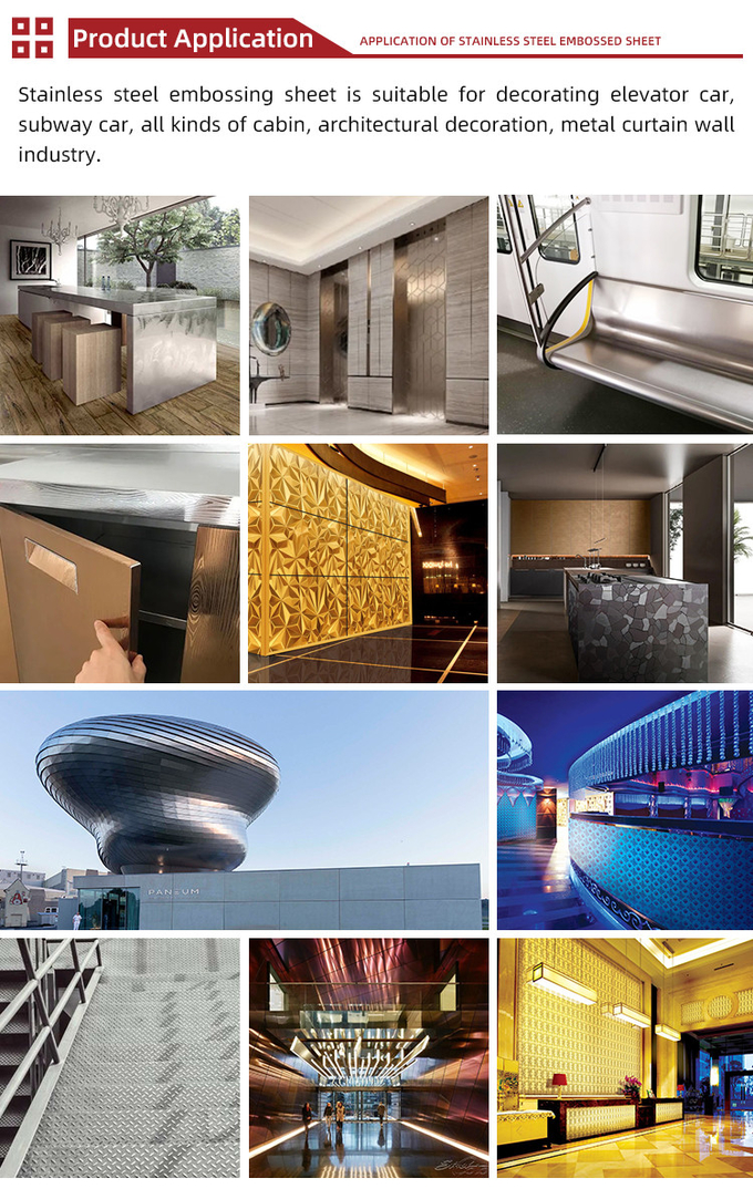 2B BA No.4 Finish 2WL Texture Decorative Metal Sheet 304 316 Embossed Stainless Steel Sheet Uk