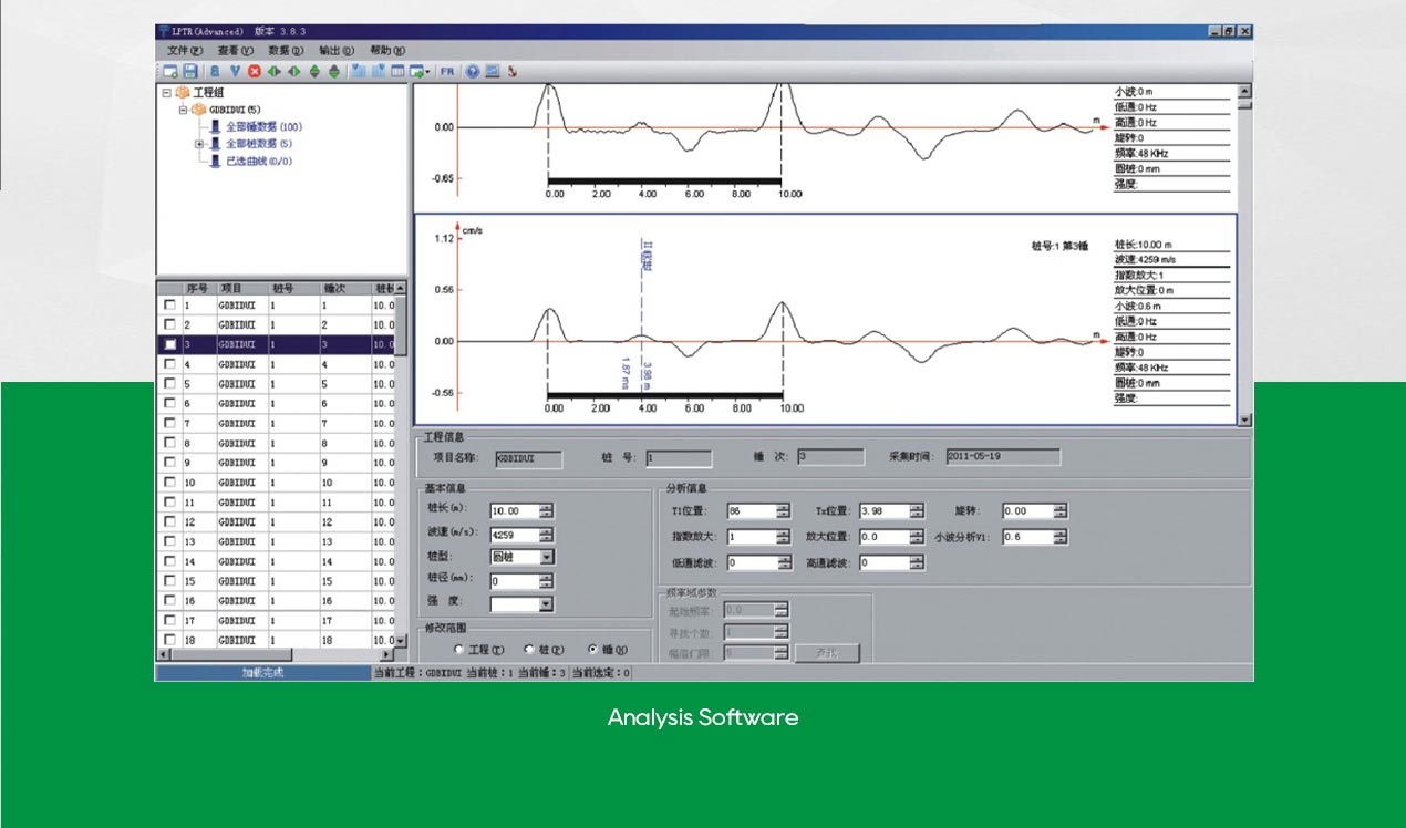 12.6v 5200mah Pile Integrity Test Equipment Imported Accelerometer Lpt Low Strain