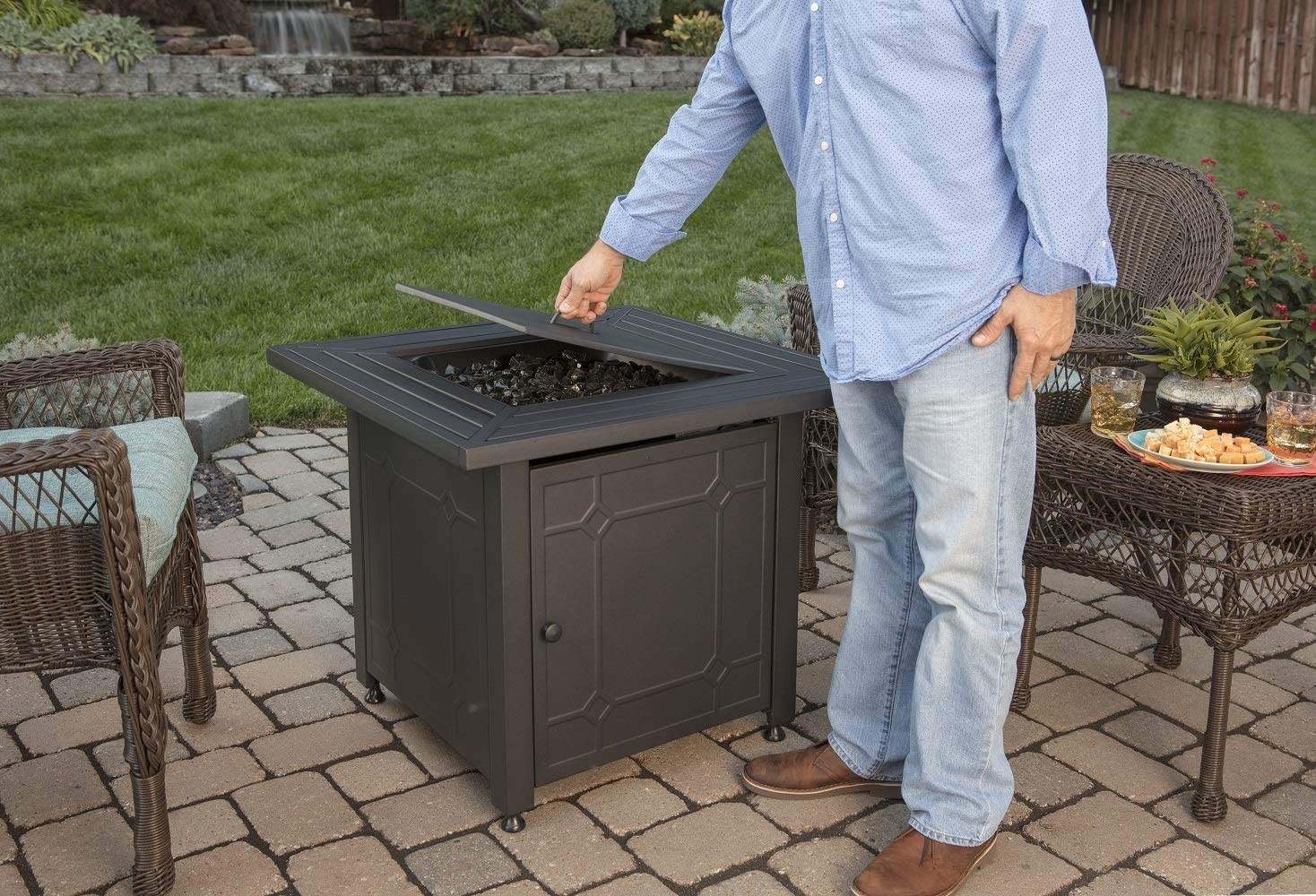 Oil Surface Bronze Customized Size Outdoor Modern Fire Pit For All - Season