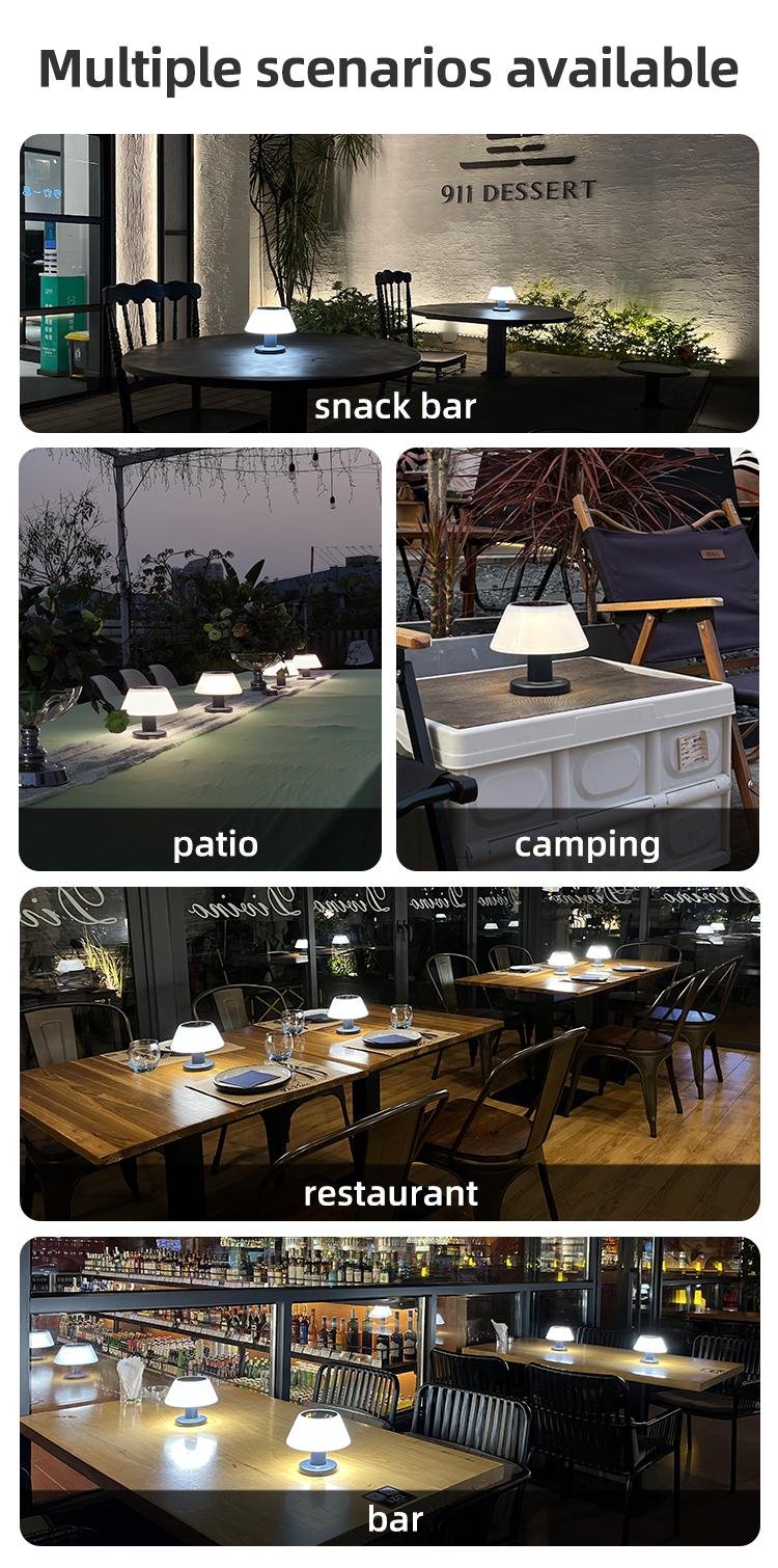 Rechargeable Powered Solar Table Lamp Light Outdoor Patio 4100K IP55