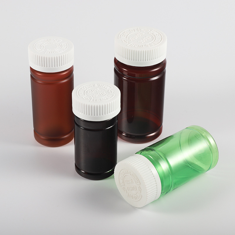 4oz 5oz 6oz 8oz Empty Black HDPE Tablet Capsule Bottle with Pull-Ring Flip Cap Customized Colors and Durable Material