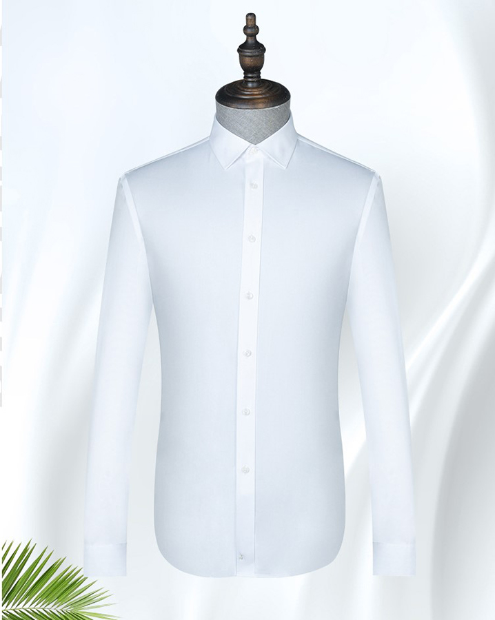 Men's Blue Stripe Long Sleeve Non-ironing Formal Bamboo Fiber Dress Shirt for Men