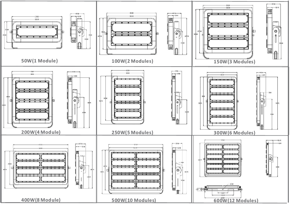 750W Dimmable Led Outdoor Sports Lighting IP66 Waterproof Multible Beam Angle Option For Basketball Court