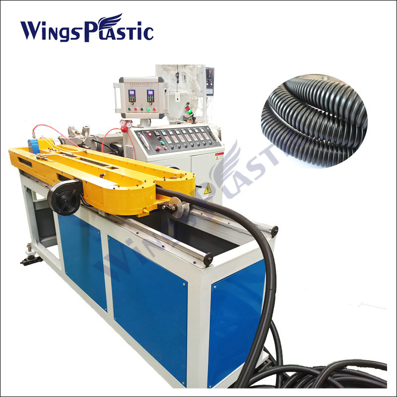 Plastic PE PP PVC Flexible Spiral Single Wall Corrugated Pipe Extrusion Making Machine Line