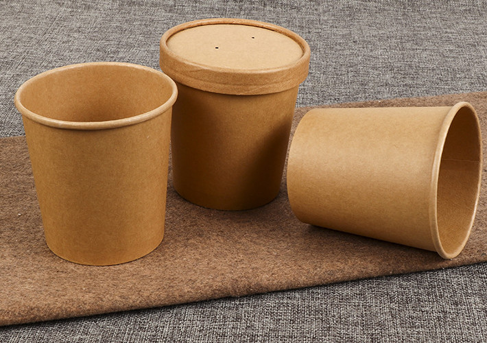 Thickened Disposable Paper Soup Bowls Take Out Porridge Cup With Lids