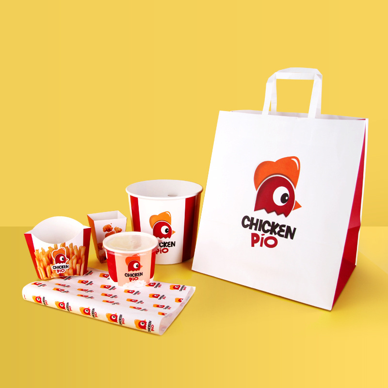 Fast Food Packaging Container Set Fried Chicken Paper Box for Takeout and Restaurants