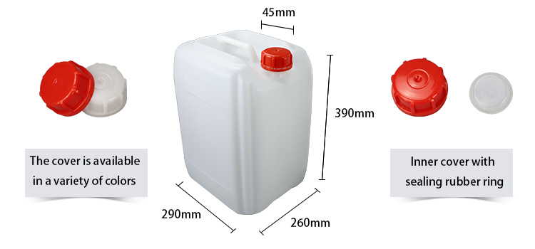 Caliber 47mm White Square HDPE Plastic Water Tank 20 Ltr 450g