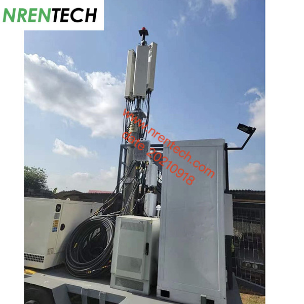 15m pneumatic telescoping mast 350kg payloads for COW (Cell On Wheels) Telecom tower