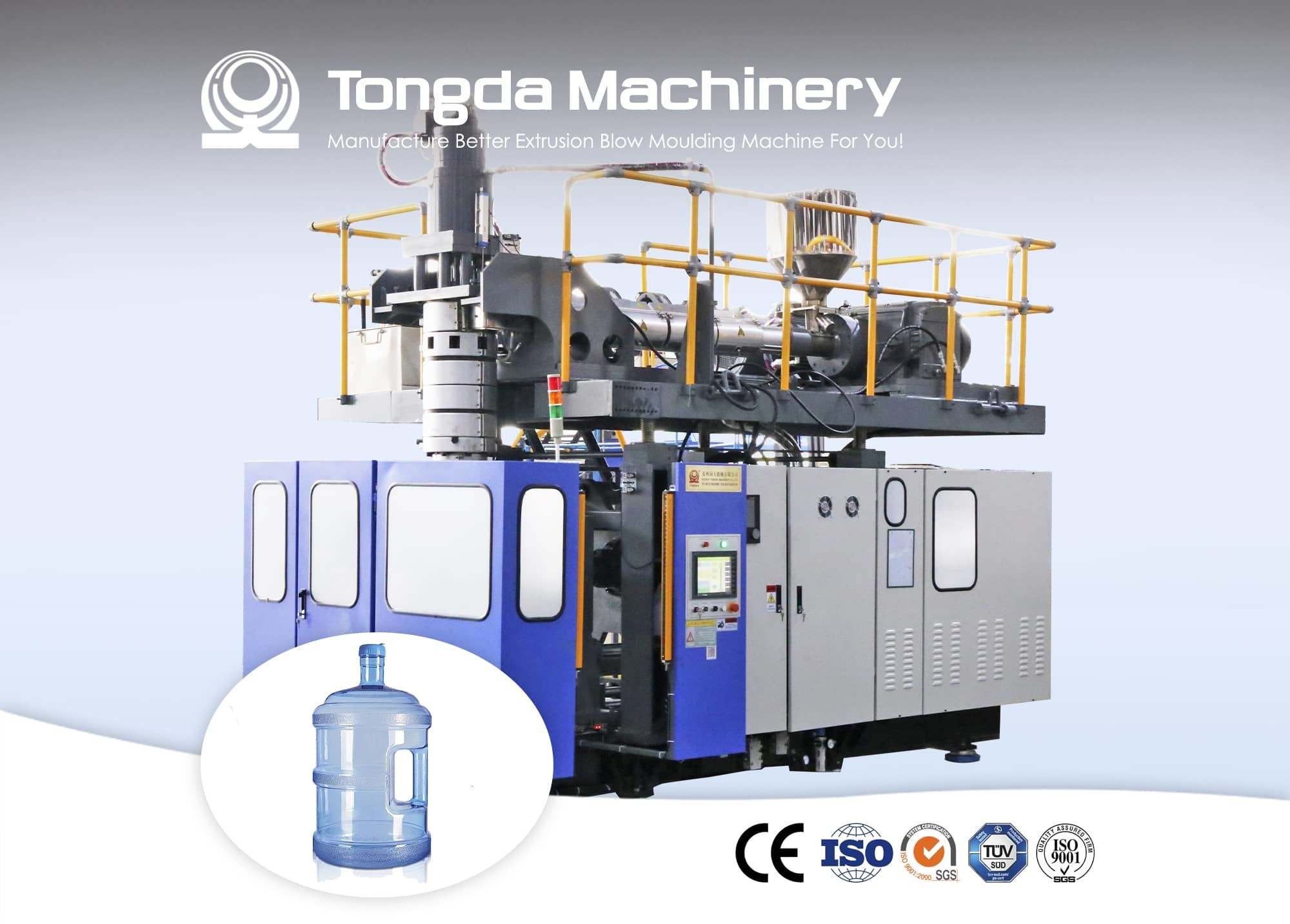 20l Tritan Pc Bottle Blow Molding Machines Extrusion 1.9l Accumulator Die Head