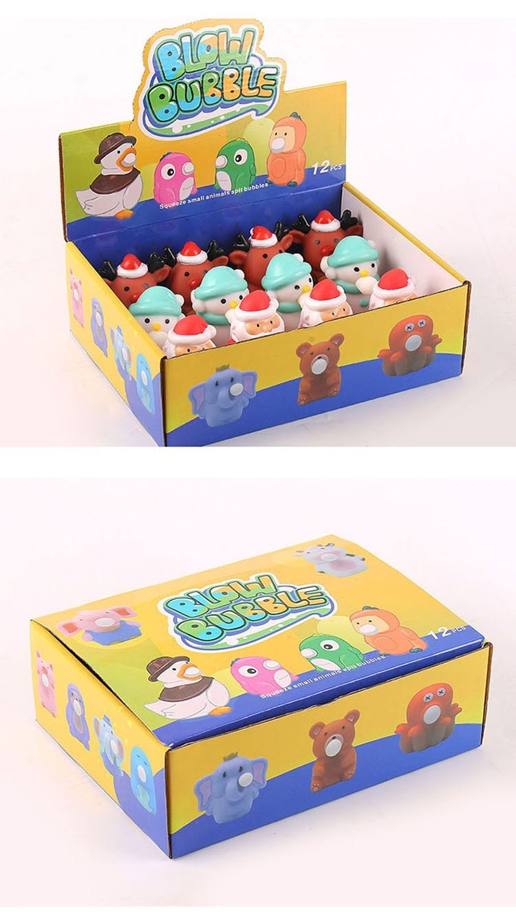 Children's Decompression Fidgets Toy Christmas Prank Bubble Blowing Venting Vinyl Toy for Relieving Stress by Squeezing