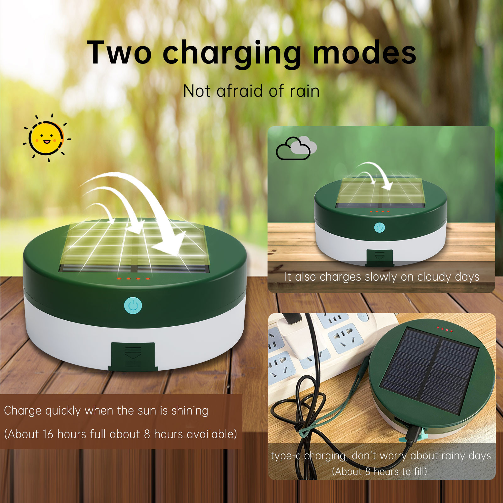 LED Toughened Glass Solar Outdoor Lights Green Orange Color Waterproof 8-10 Hours Working