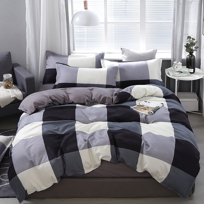 Polyester Fabric 4 Piece Bedding Set for 1.2m Bed White Five Star Hotel Bed Linen