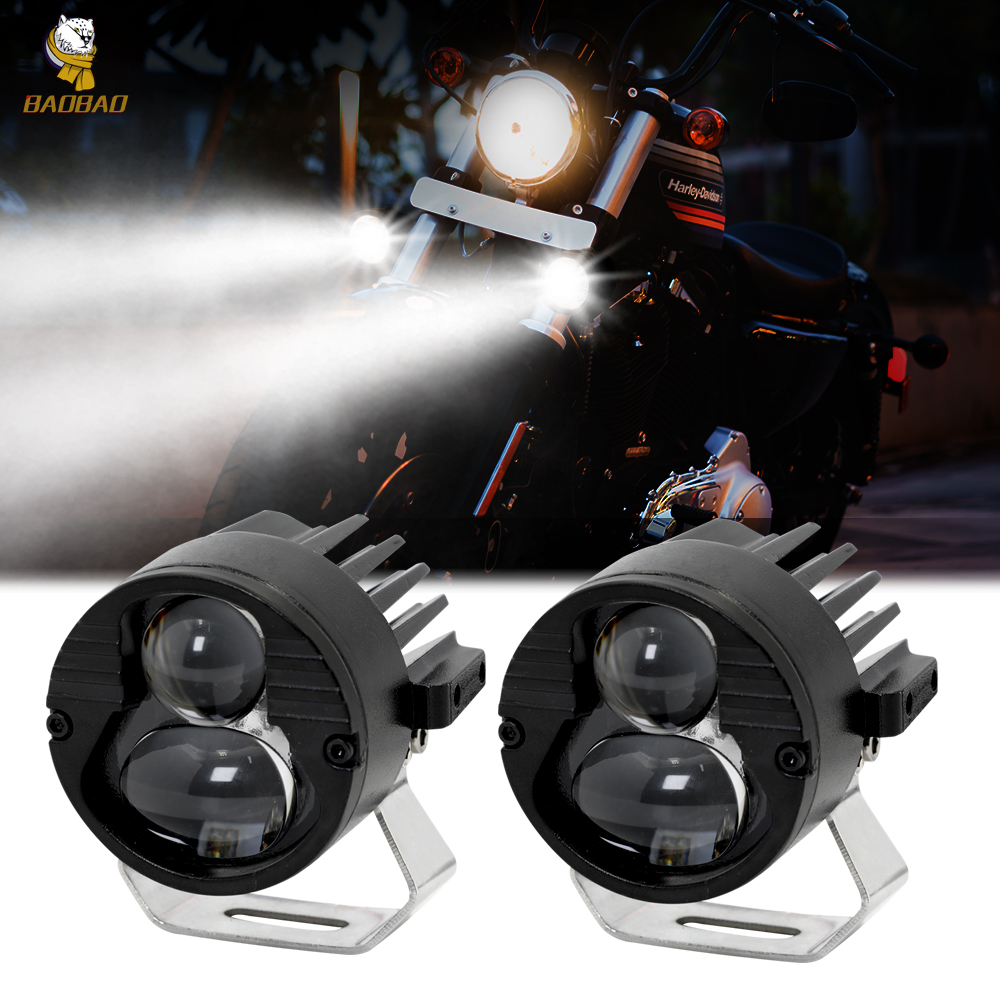 90W High Beam White Lens Dual Color For Motorcycle LED Spotlight