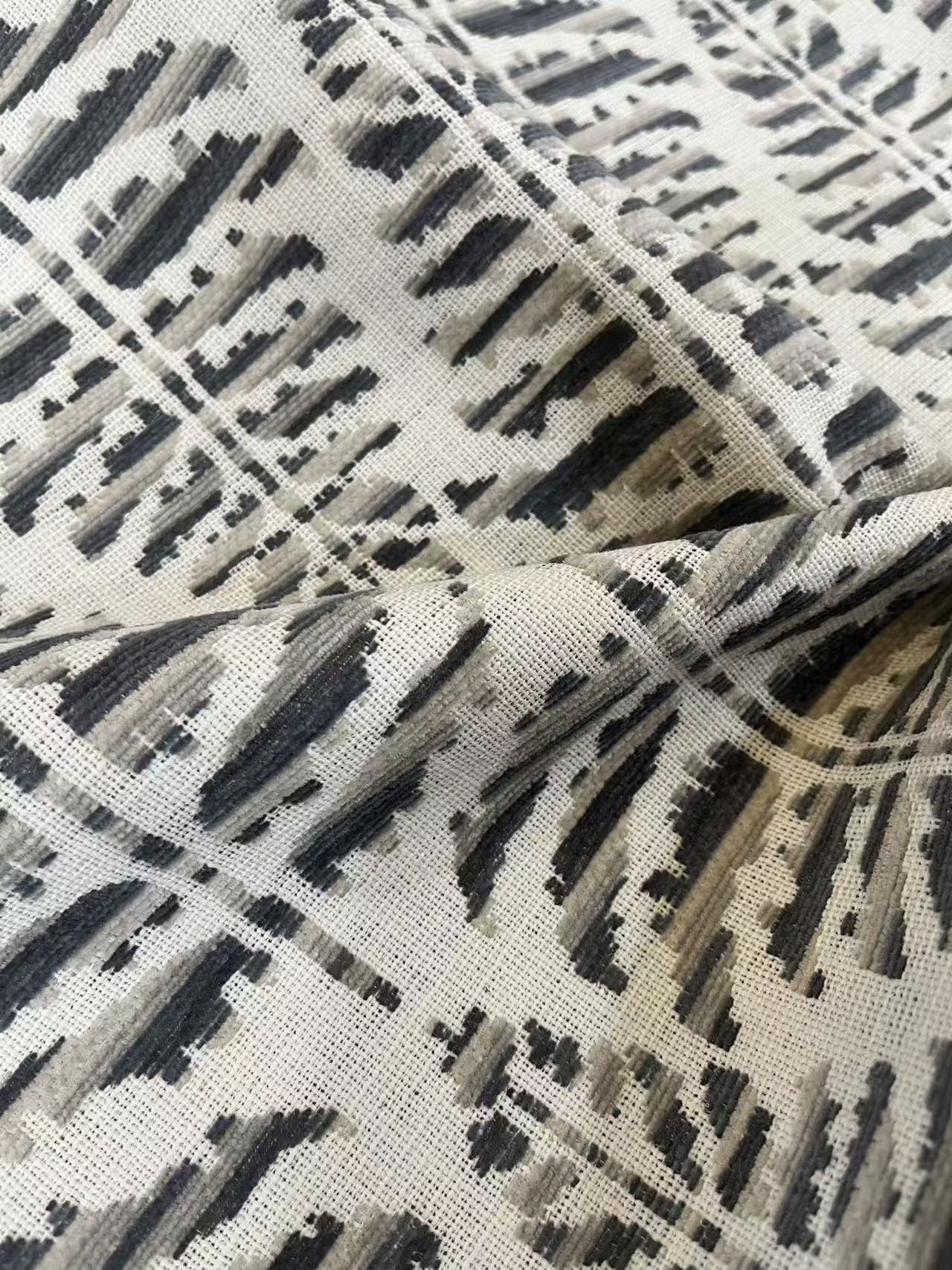 430GSM Fern leaf abstract Jacquard woven fabric for sofa