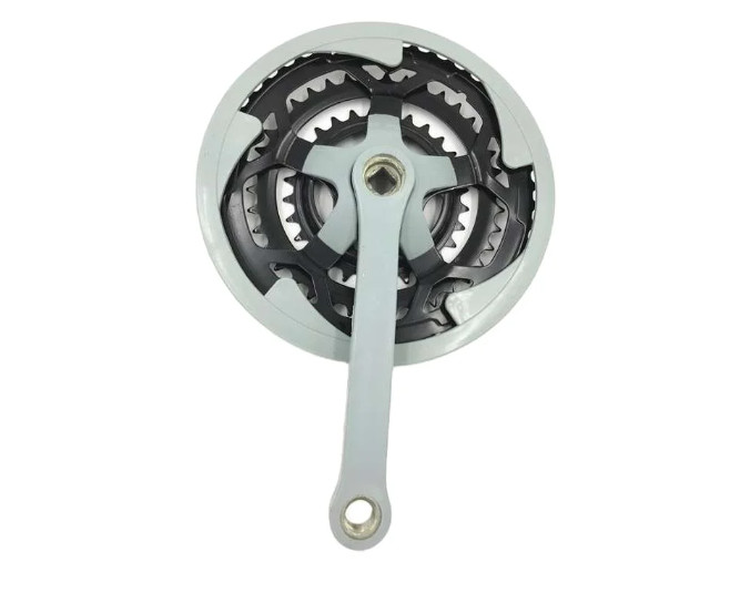 Hot sale Gary color mountain bicycle chain wheel and crank. 3 speed Mountain bike sprocket set 28 38 48T 165MM.