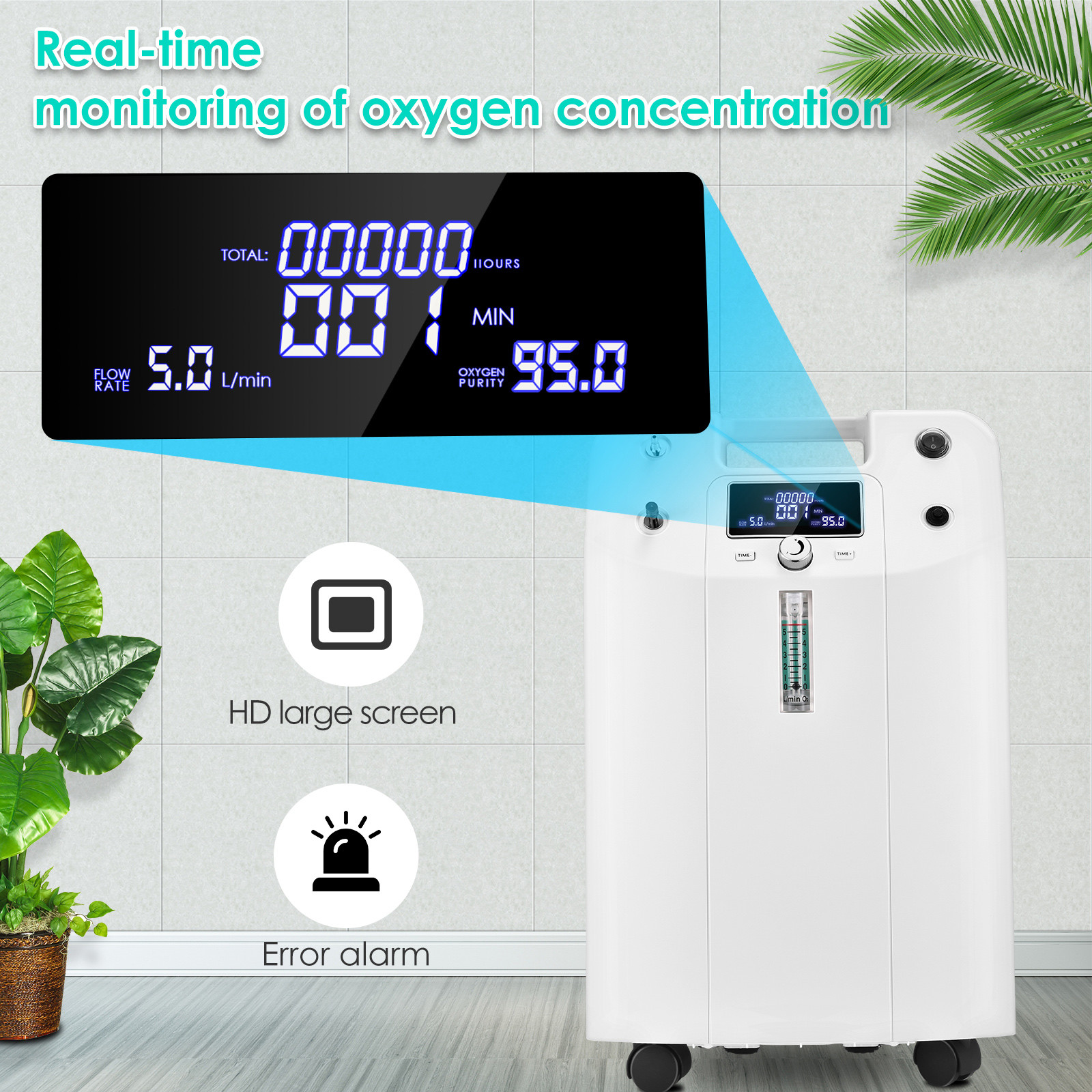 5Liters 70KPa Medical Portable Oxygen Concentrator High Purity
