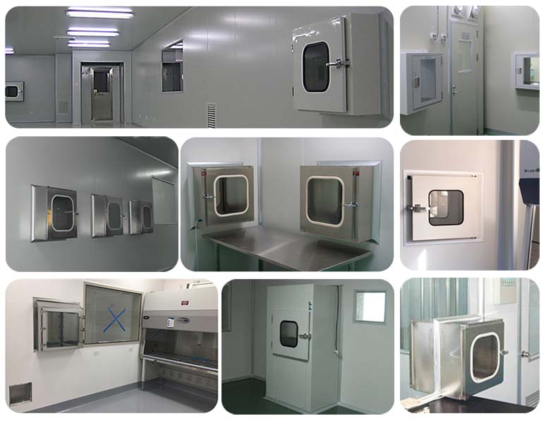 Customizable Cleanroom Pass Box Electronic / Mechanical Interlock Pass Cabinet
