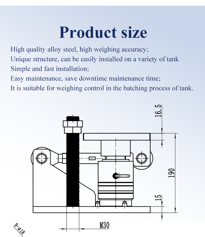 RJMK-005 Column Load Cell Floor Scale High-level Silo Tank Reactor Weighing Load Force Measurement Pressure Module