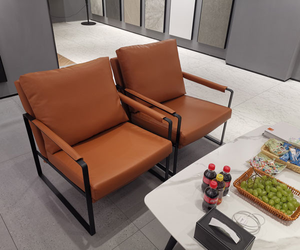 Tub Single Seater Armchair Brown Sofa Wooden Upholstered Leather