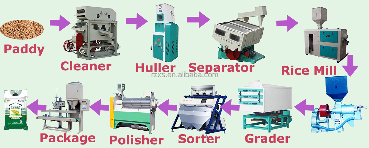 Automatic Rice Mill Machinery 30 TON/DAY Big Wuhan Rice Milling Machine with Sorter