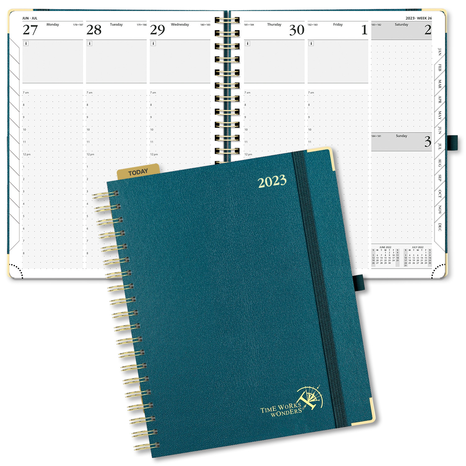 ODM Hardcover 2023 Weekly Planner Custom Daily Weekly Schedule Monthly Tabs