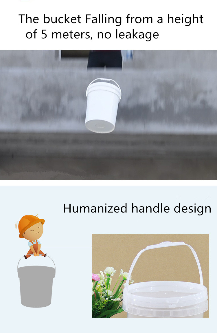 Eco-friendly Plastic Bucket With Handle for 1 Gallon Washing Powder Detergent Storage