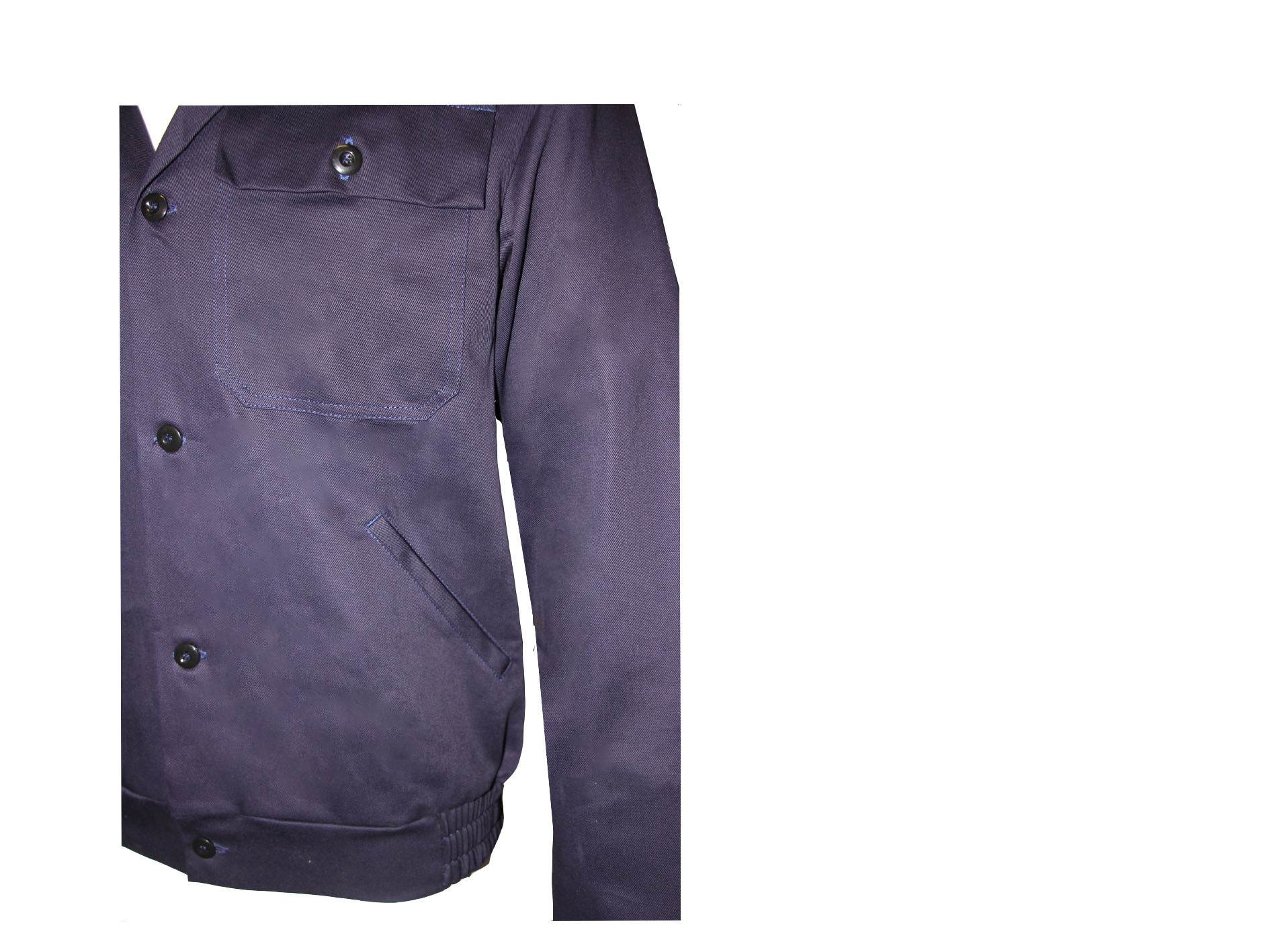 Flame Retardant Twill 3/1 Lapels Front Chest Navy Work Uniform