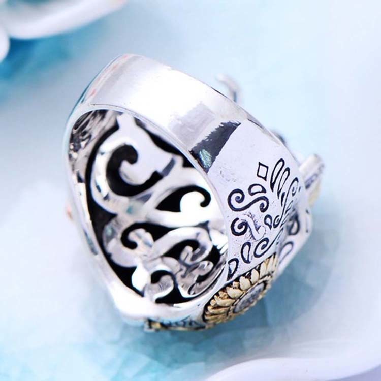 Angels and Demons Skull Style Thai Sterling Silver Men Ring(XH057006W)
