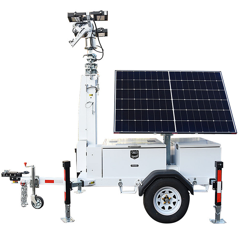 Solar Powered Lighting Towers 5.3 Days Running Time Hydraulic Light Tower Portable Light Tower Rental