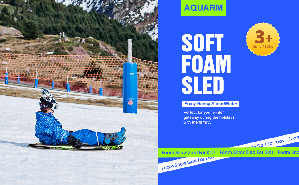 Snow Sled with Handle and Custom Color Easy to Carry HDPE Bottom 36inch PE Foam Core
