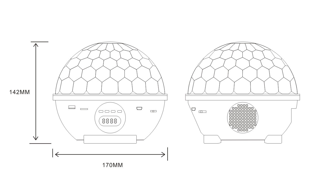 Voice - Activated Mirror Disco Ball Light LED RGB Wireless Bluetooth Speaker