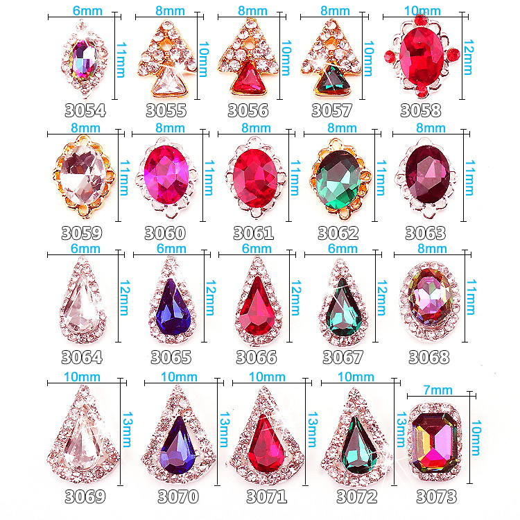 NEW Arrival jewelry nail art cabochons for nail art decoration - nail jewelry made with austrian oktant chaton, preciosa