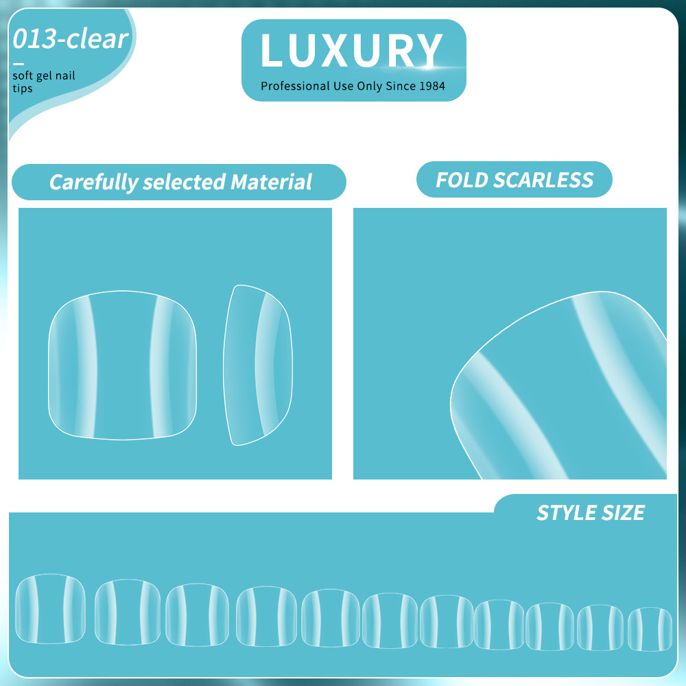500PCS Stiletto Nail Tips Set Clear Matte Full Cover Acrylic Artificial Nails