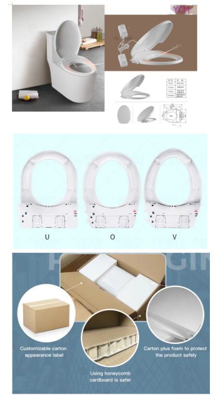 Luxury Automatic UF Material Self Cleaning Seat Heating Toilet Cover For Sustainable