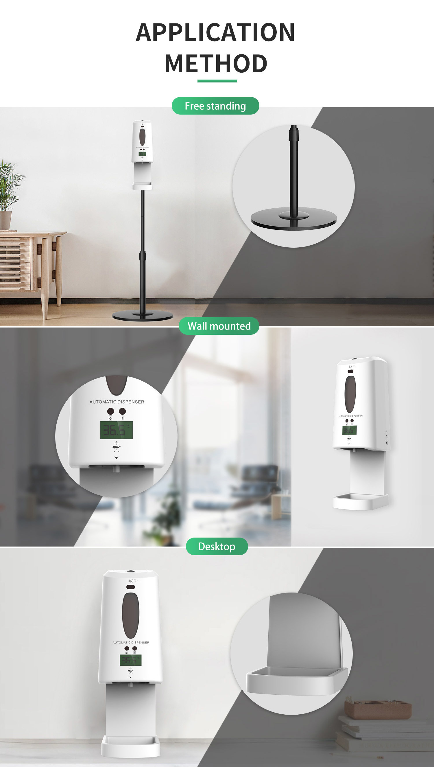 Refillable Intelligent Sensor Soap Dispenser Infrared Thermometer