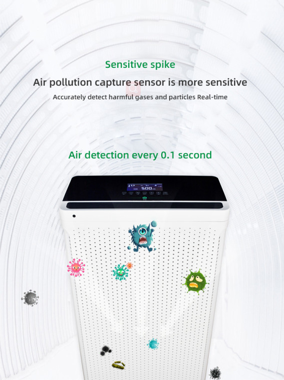 OEM Floor Standing Air Purifier H13 Hepa Filter UV Air Purifier For Large Home