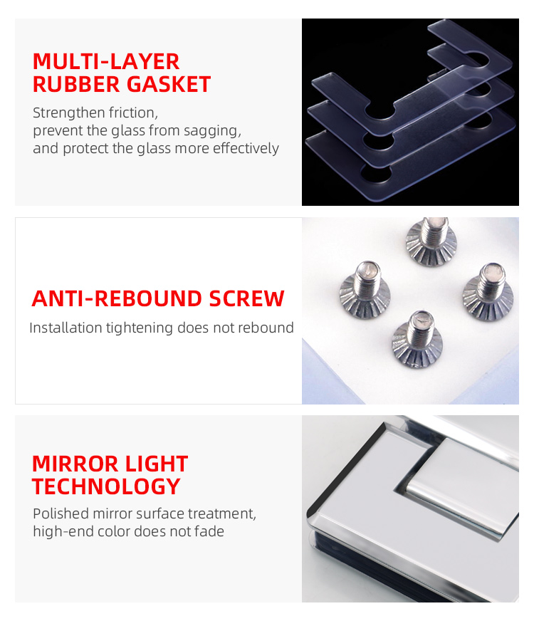 Brushed Nickel Glass Hinge 135 Degree Opening Angle Ideal for Glass Shower Enclosures