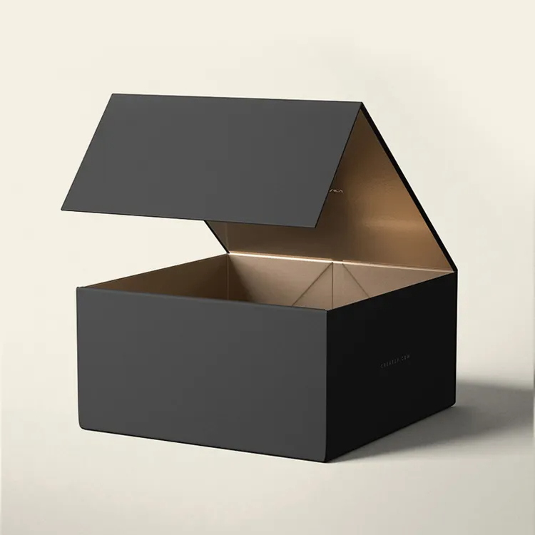 Varnishing Printing square Card Board Gift Boxes Magnetic With Lid Matt Lamination