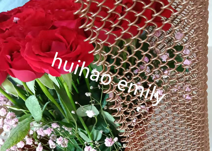 8x8mm Aperture Aluminum Metal Coil Mesh As Space Divider Curtain