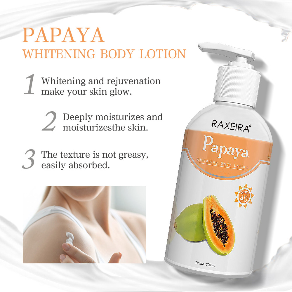 Private Label Kojic Acid Natural formula Organic Papaya Skin Whitening Moisturizing body Lotion 120ml