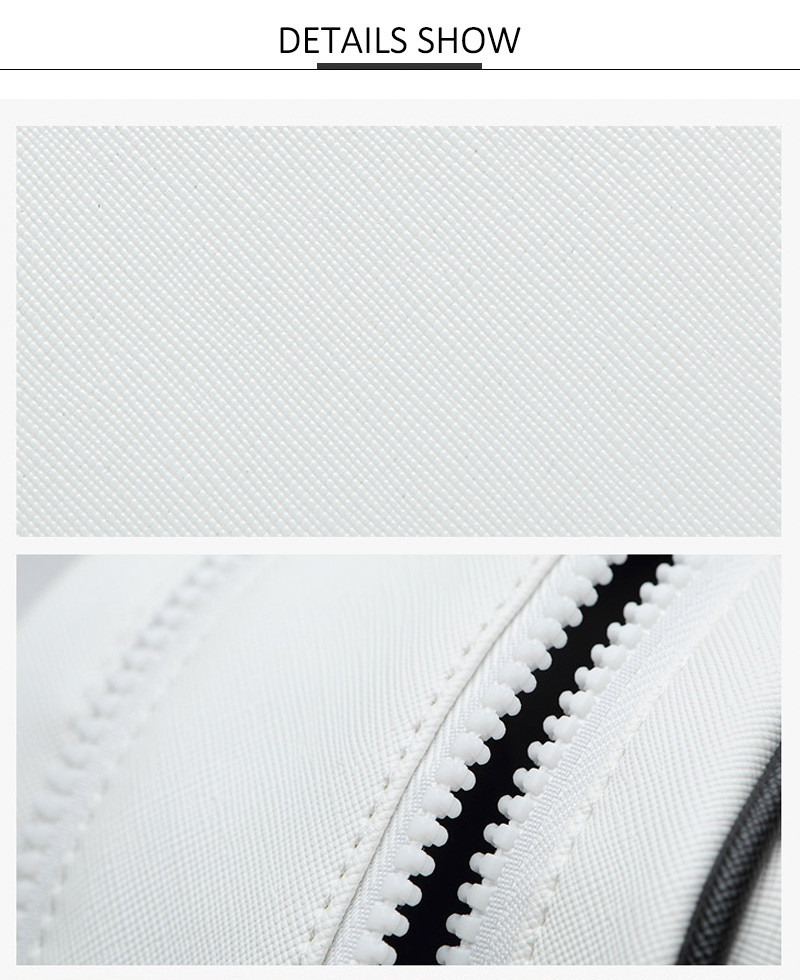 Reusable White PU Cosmetic Bag With Digital Printing Logo
