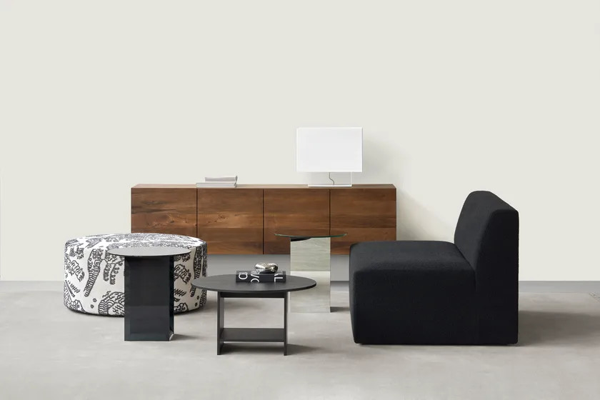 Durable Black Plywood Side Tables For High End Hotel Lounge