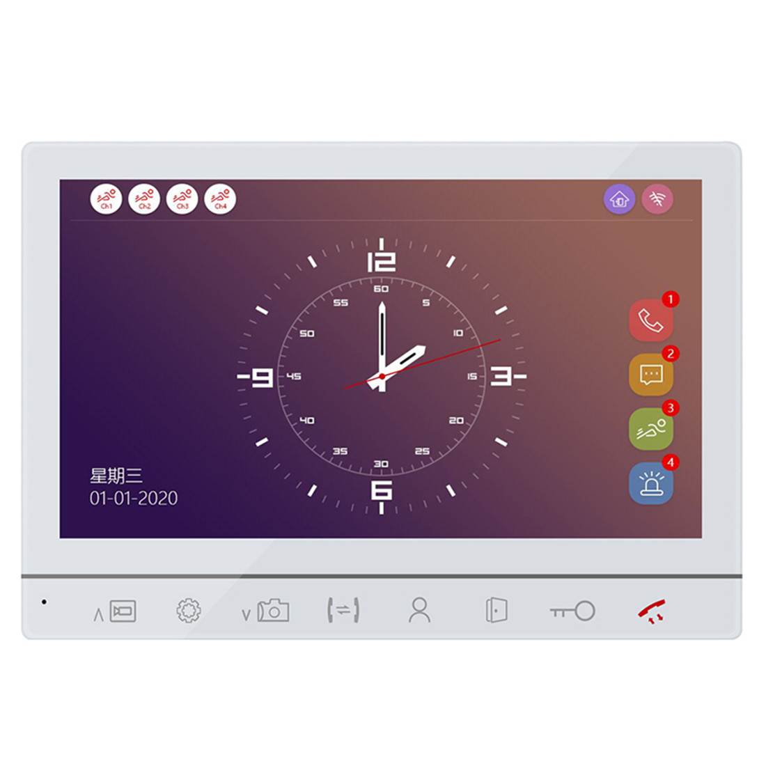 Video door bell app remote unlock door phone two way talking door intercom touch screen intercom system
