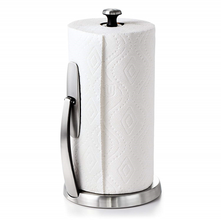 Stand Up Toilet Paper Holder Easy Toilet Roll Cabinet Siliver Polish Color