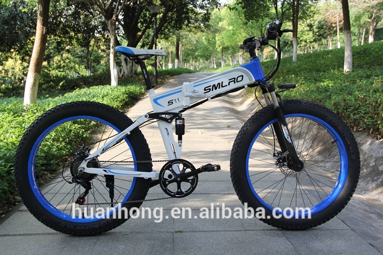 26 Inch Fat Tyre Electric Folding Bike 7 Speed Multi Color Aluminum Alloy Frame